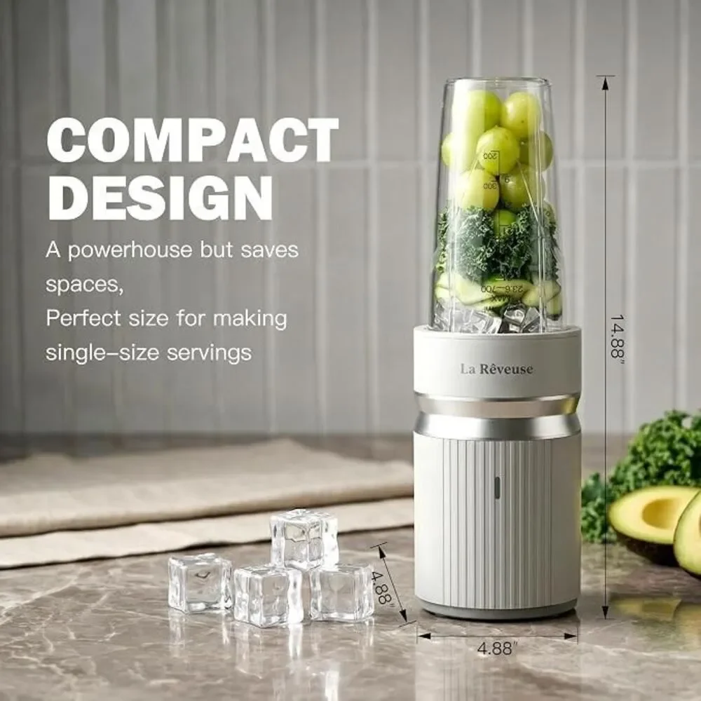La Reveuse 1000-Watt Personal Blender for Shakes, Smoothies, Gray, LARB2307